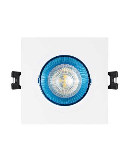 Collerette Downlight Carrée Orientable pour Ampoule LED GU10/GU5.3 Coupe Ø 80mm
