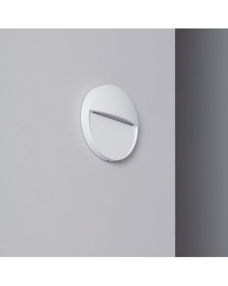 Balise LED Extérieure 4W en Saillie au Mur Ronde Jade Blanche