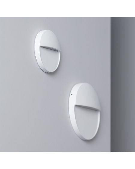 Balise LED Extérieure 4W en Saillie au Mur Ronde Jade Blanche