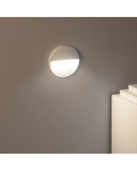 Balise LED Extérieure 4W en Saillie au Mur Ronde Jade Blanche