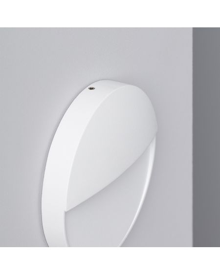 Balise LED Extérieure 4W en Saillie au Mur Ronde Jade Blanche
