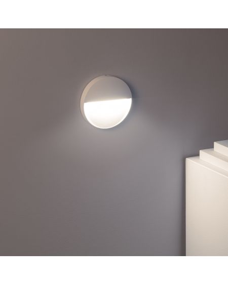 Balise LED Extérieure 4W en Saillie au Mur Ronde Jade Blanche