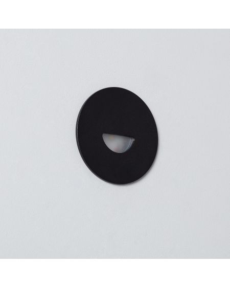 Balise LED Extérieure 2W Encastrable au Mur Ronde Guell Noire