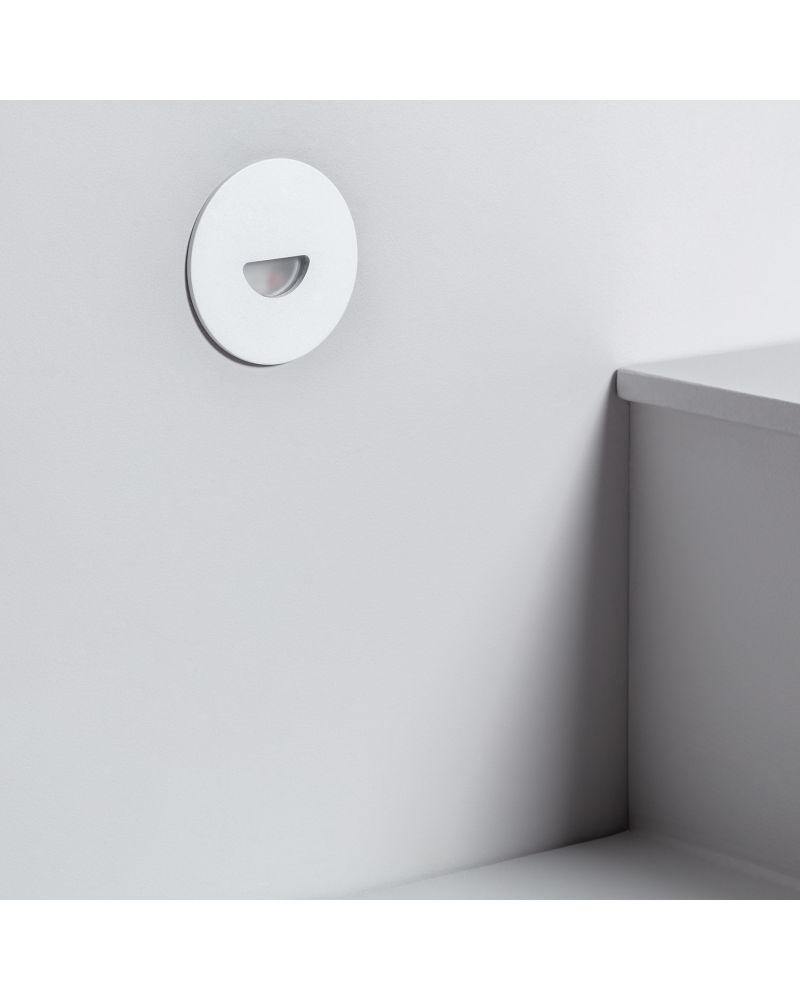 Balise LED Extérieure 2W Encastrable au Mur Ronde Guell Blanche