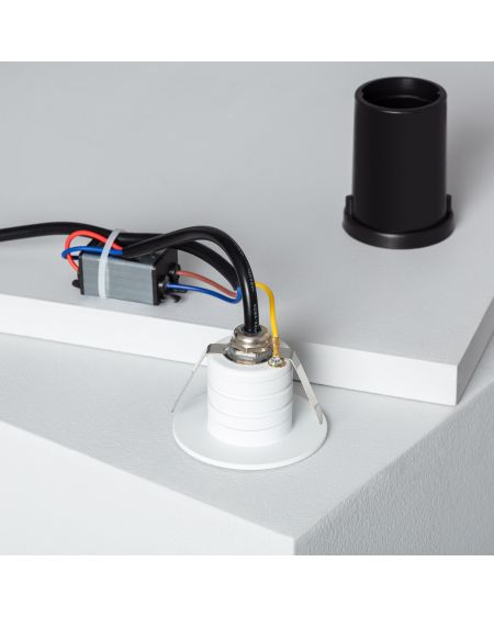 Balise LED Extérieure 2W Encastrable au Mur Ronde Guell Blanche