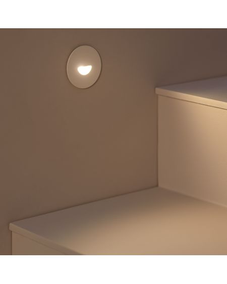 Balise LED Extérieure 2W Encastrable au Mur Ronde Guell Blanche