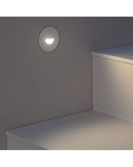 Balise LED Extérieure 2W Encastrable au Mur Ronde Guell Blanche