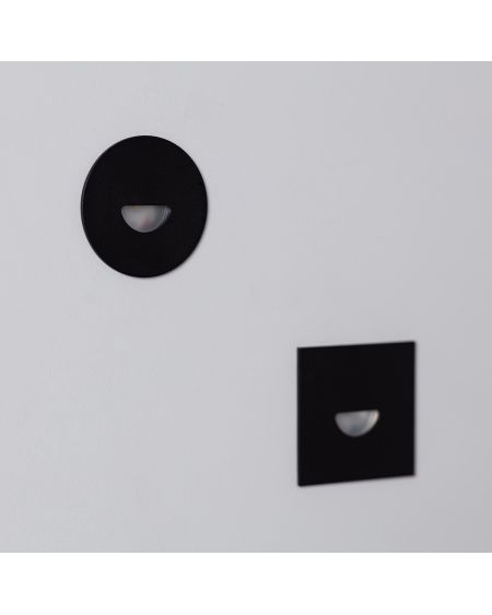 Balise LED Extérieure 2W Encastrable au Mur Carrée Guell Noire