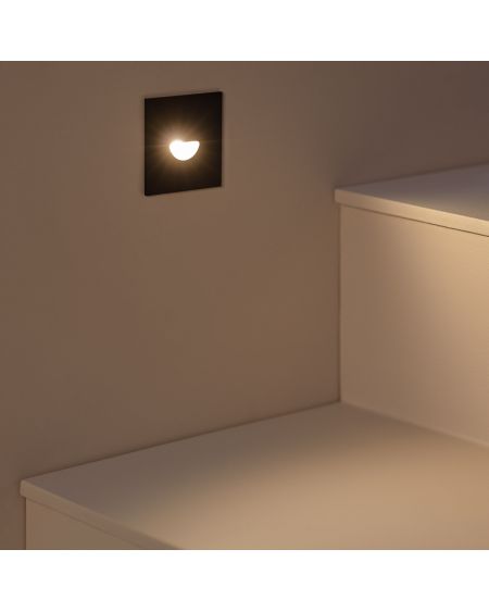 Balise LED Extérieure 2W Encastrable au Mur Carrée Guell Noire