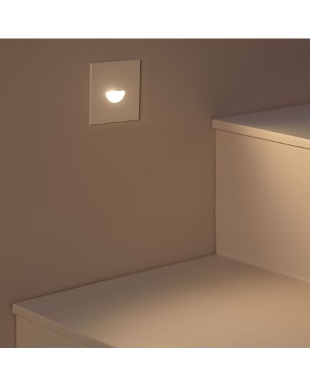 Balise LED Extérieure 2W Encastrable au Mur Carrée Guell Blanche