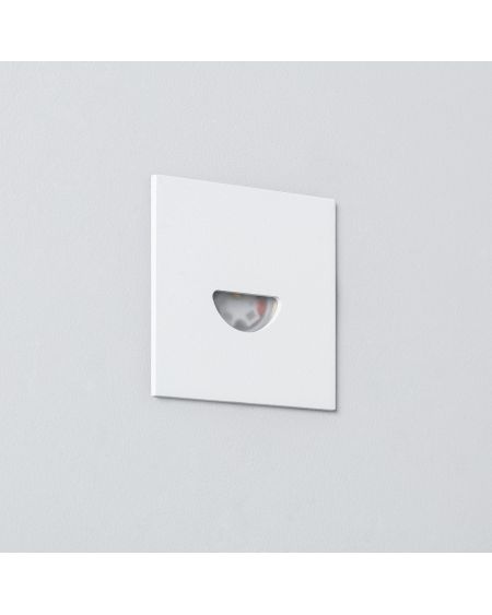 Balise LED Extérieure 2W Encastrable au Mur Carrée Guell Blanche