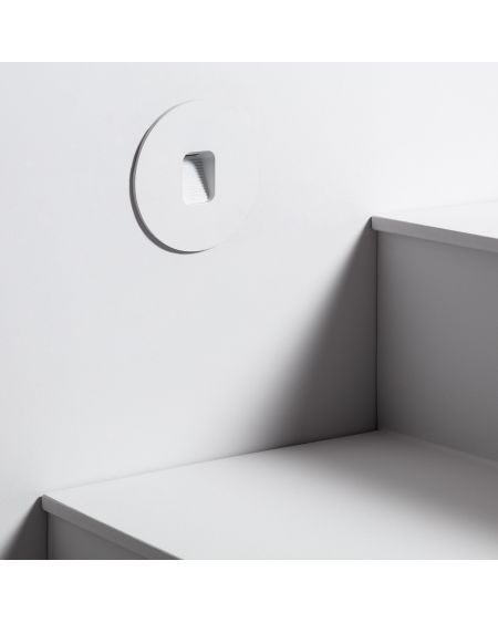 Balise LED Extérieure 2W Encastrable au Mur Ronde Grasset Blanche