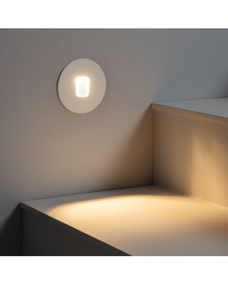 Balise LED Extérieure 2W Encastrable au Mur Ronde Grasset Blanche