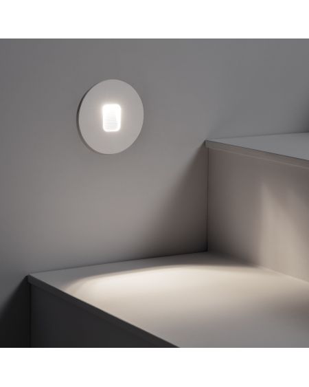 Balise LED Extérieure 2W Encastrable au Mur Ronde Grasset Blanche