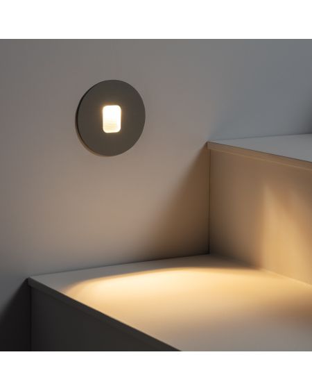 Balise LED Extérieure 2W Encastrable au Mur Ronde Grasset Grise