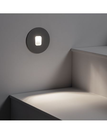 Balise LED Extérieure 2W Encastrable au Mur Ronde Grasset Grise
