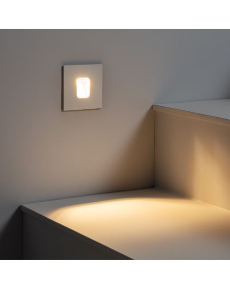 Balise LED Extérieure 2W Encastrable au Mur Carrée Grasset Blanche