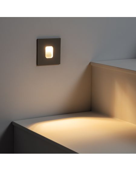 Balise LED Extérieure 2W Encastrable au Mur Carrée Grasset Grise