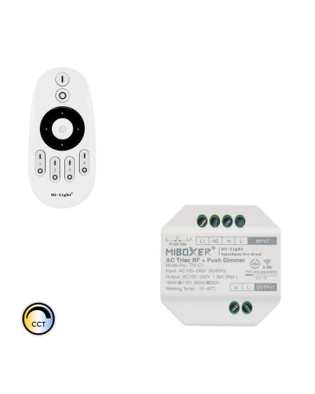 Variateur LED TRIAC + Télécommande RF 4 Zones MiBoxer