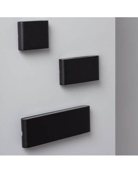 Applique Murale Extérieure LED 6W Aluminium Carrée Éclairage Double Face Noire