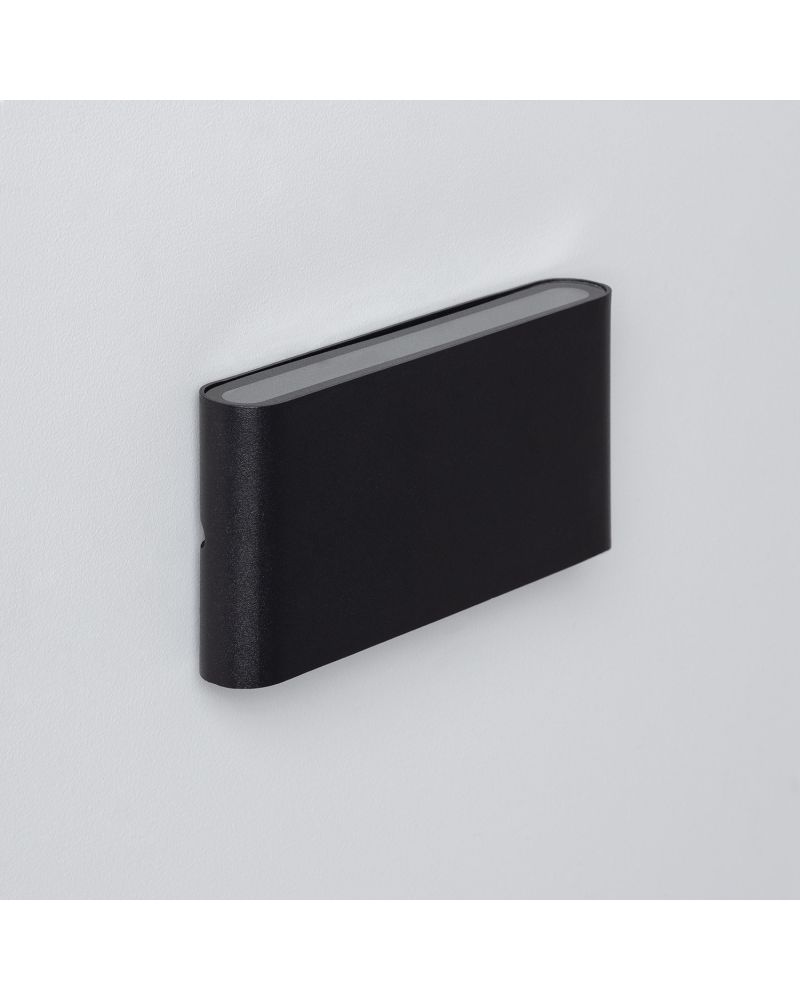 Applique Murale Extérieure LED 12W Aluminium Rectangulaire Éclairage Double Face Noire
