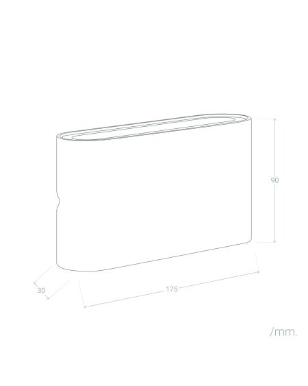 Applique Murale Extérieure LED 12W Aluminium Rectangulaire Éclairage Double Face Noire