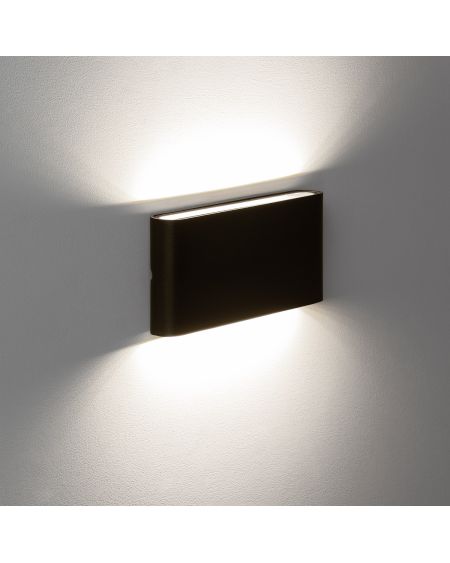 Applique Murale Extérieure LED 12W Aluminium Rectangulaire Éclairage Double Face Noire