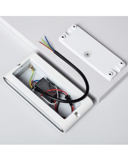 Applique Murale Extérieure LED 12W Aluminium Rectangulaire Éclairage Double Face Blanche