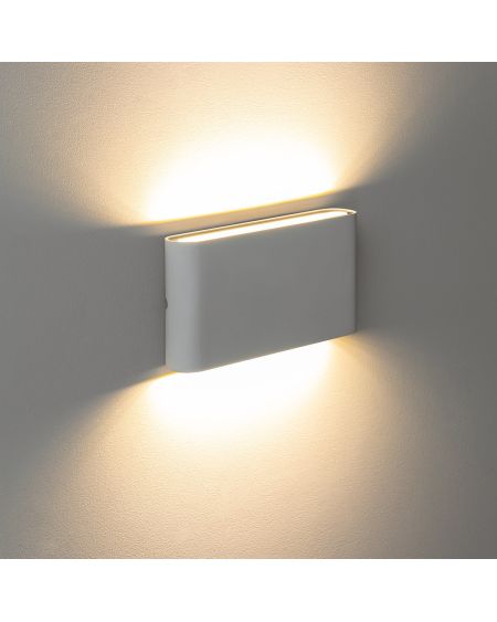 Applique Murale Extérieure LED 12W Aluminium Rectangulaire Éclairage Double Face Blanche