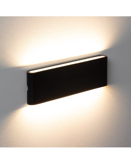 Applique Murale Extérieure LED 20W Aluminium Rectangulaire Éclairage Double Face Noire