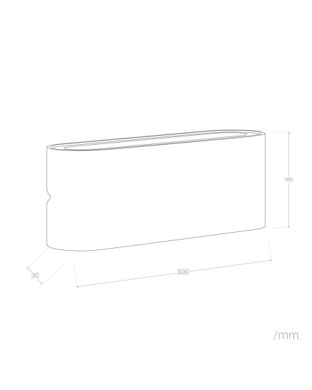 Applique Murale Extérieure LED 20W Aluminium Rectangulaire Éclairage Double Face Blanche