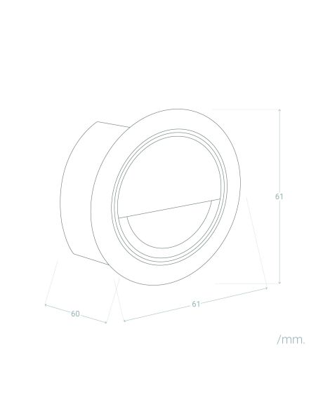 Balise Extérieure Murale LED Encastrable 3W Ronde Occulare Blanche