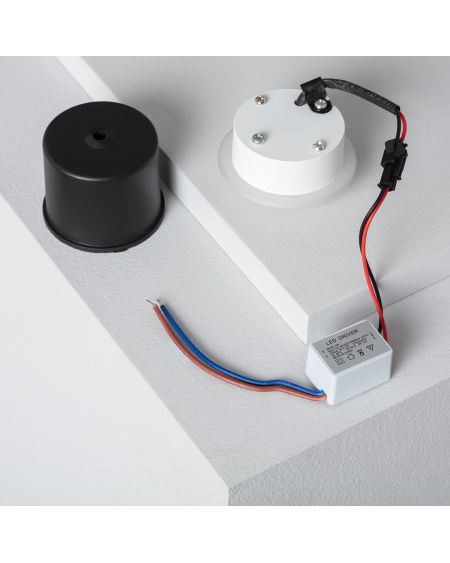 Balise Extérieure Murale LED Encastrable 3W Ronde Occulare Blanche