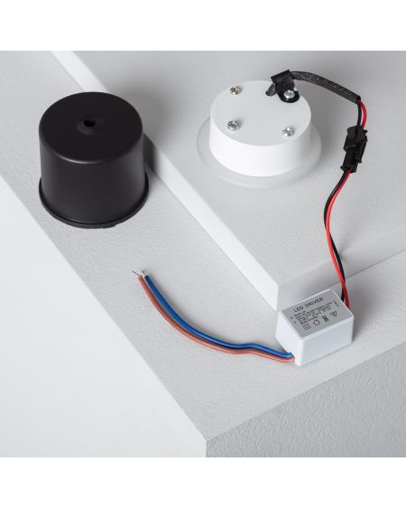 Balise LED Extérieure 3W Encastrable au Mur Ronde Occulare Noire