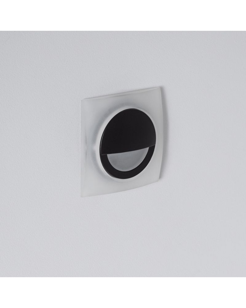 Balise LED Extérieure 3W Encastrable au Mur Carée Occulare Noire
