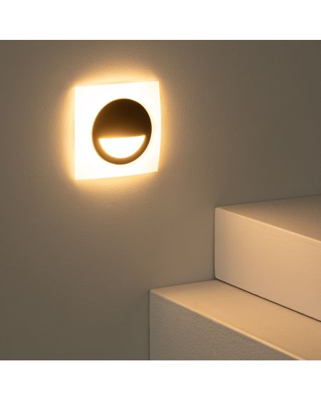 Balise LED Extérieure 3W Encastrable au Mur Carée Occulare Noire
