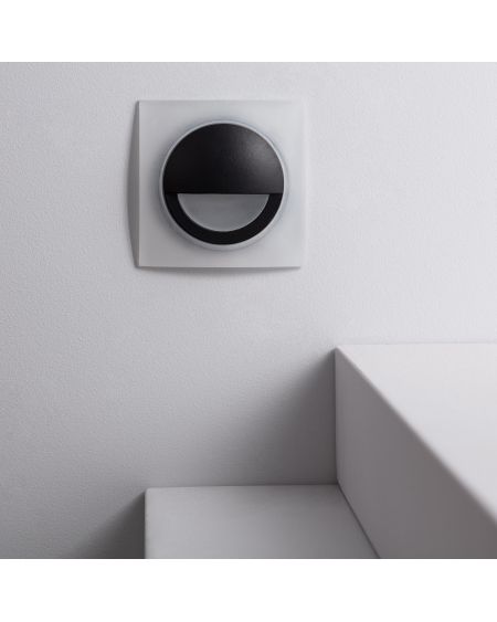 Balise LED Extérieure 3W Encastrable au Mur Carée Occulare Noire