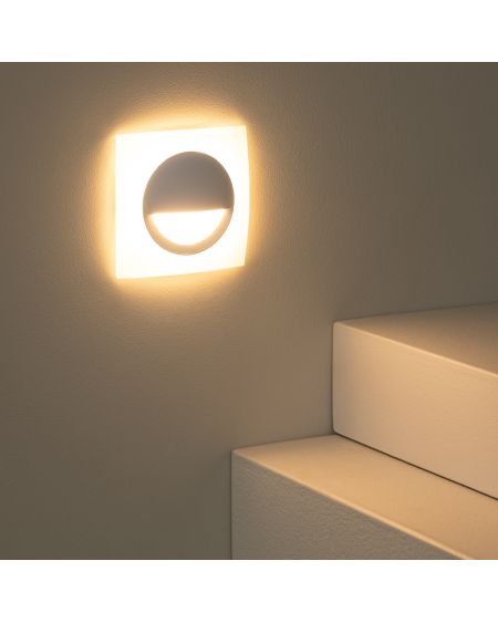 Balise LED Extérieure 3W Encastrable au Mur Carrée Occulare Blanche