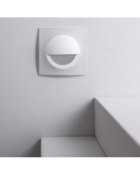 Balise LED Extérieure 3W Encastrable au Mur Carrée Occulare Blanche