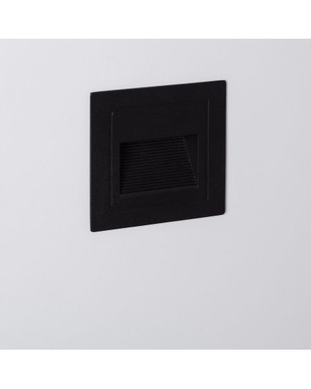 Balise LED Extérieure 3W Encastrable au Mur Carée Wabi Noire