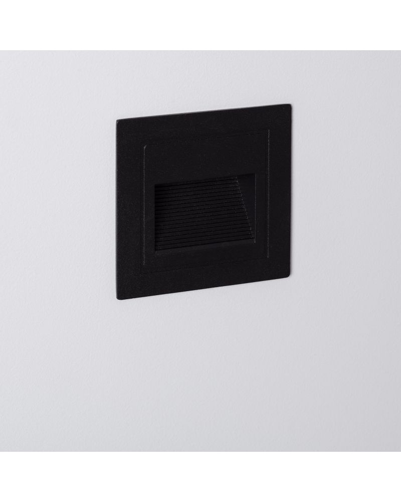 Balise LED Extérieure 3W Encastrable au Mur Carée Wabi Noire