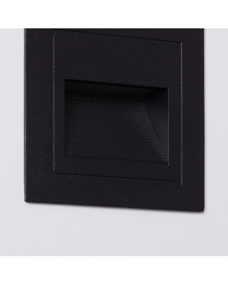 Balise LED Extérieure 3W Encastrable au Mur Carée Wabi Noire