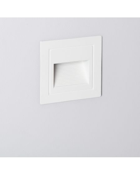 Balise LED Extérieure 3W Encastrable au Mur Carrée Wabi Blanche