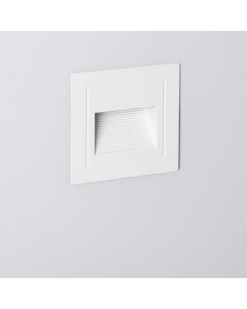 Balise LED Extérieure 3W Encastrable au Mur Carrée Wabi Blanche