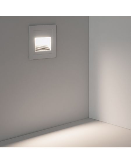 Balise LED Extérieure 3W Encastrable au Mur Carrée Wabi Blanche