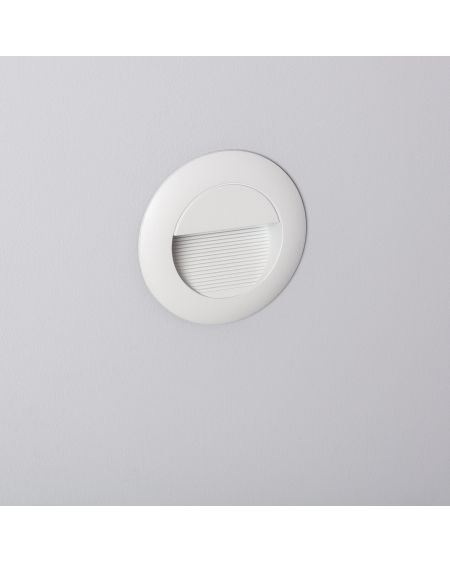 Balise Murale LED Extérieur 3W Aluminium Ronde Wabi Blanche