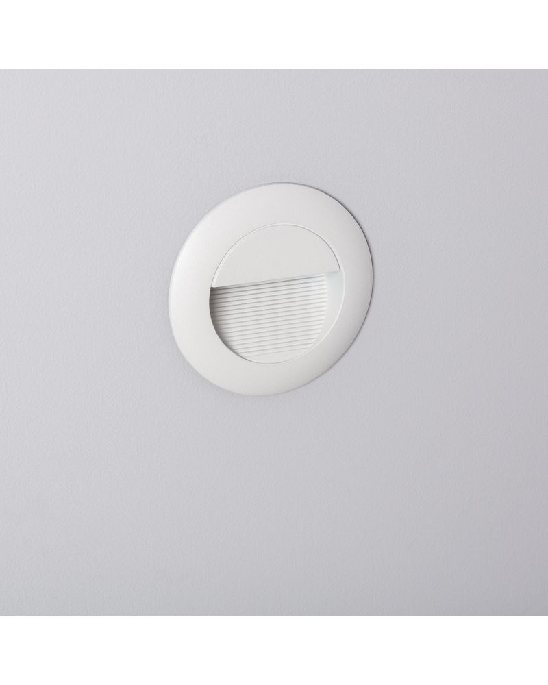 Balise Murale LED Extérieur 3W Aluminium Ronde Wabi Blanche