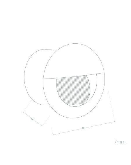 Balise Murale LED Extérieur 3W Aluminium Ronde Wabi Blanche