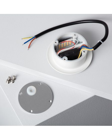 Balise Murale LED Extérieur 3W Aluminium Ronde Wabi Blanche