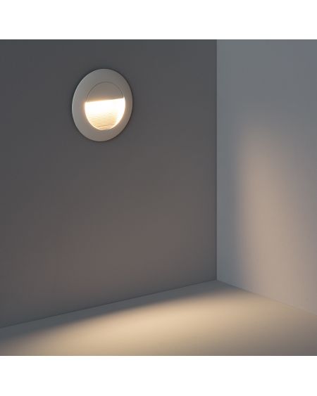 Balise Murale LED Extérieur 3W Aluminium Ronde Wabi Blanche